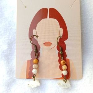 Turtle Bead Dangle Earrings